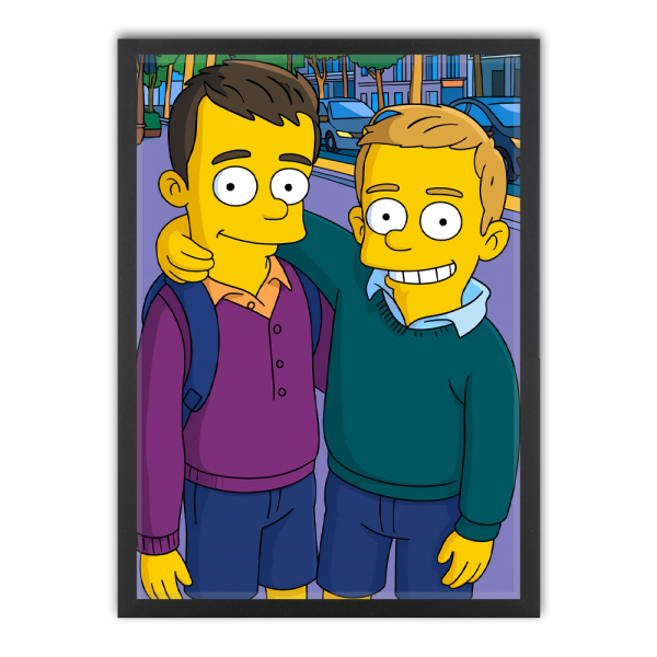 Yellow cartoon-style caricature from a photo Yellow cartoon-style caricature from a photo