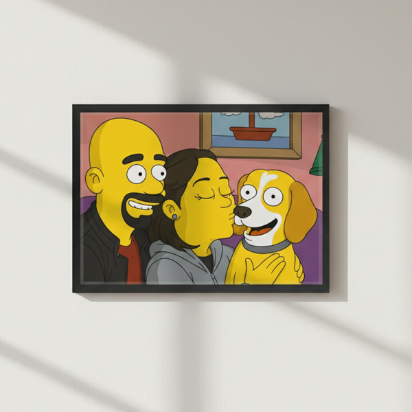 Yellow cartoon-style caricature from a photo Yellow cartoon-style caricature from a photo