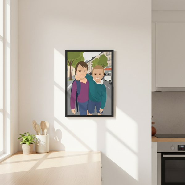 Flat design portrait based on a photo Flat design portrait based on a photo