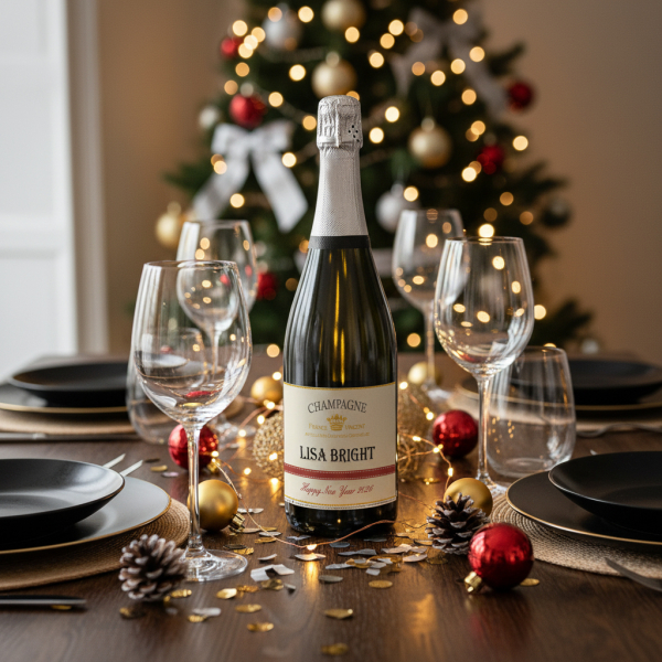 Champagne with personalised label Champagne with personalised label