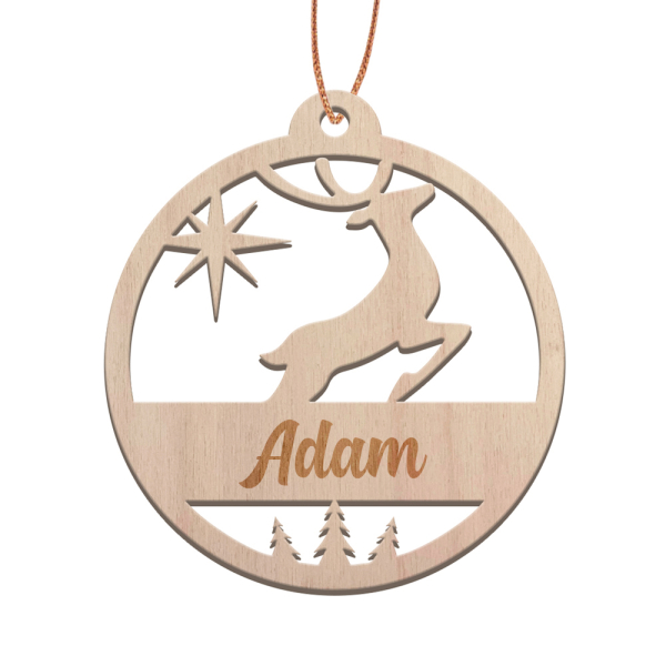 Christmas bauble Reindeer engraved with a name Christmas bauble Reindeer engraved with a name