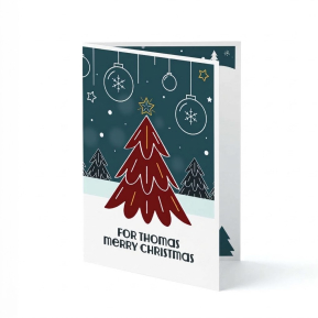 Christmas Card | Red Christmas Tree Christmas Card | Red Christmas Tree