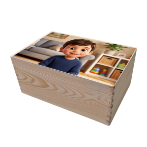 Storage box with a 3D animated film style portrait Storage box with a 3D animated film style portrait