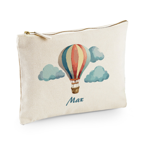 Custom cotton pouch with hot air balloon Custom cotton pouch with hot air balloon