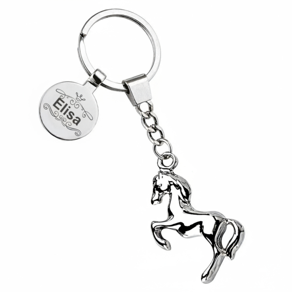 Customised horse-shaped keyring Customised horse-shaped keyring