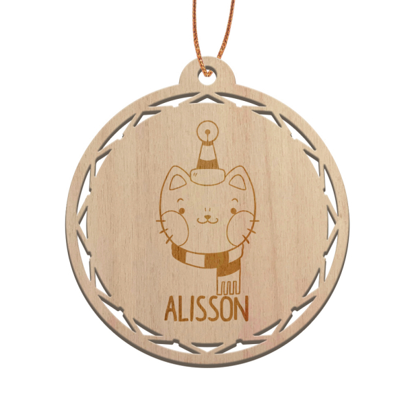 Wooden Christmas Bauble personalised for child Wooden Christmas Bauble personalised for child