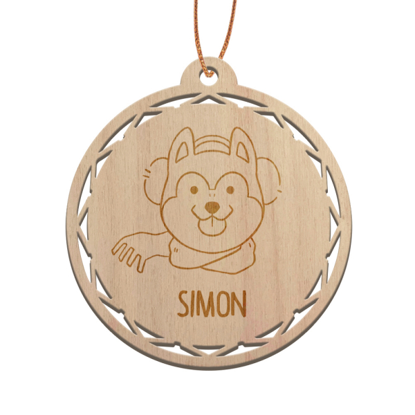 Wooden Christmas Bauble personalised for child Wooden Christmas Bauble personalised for child