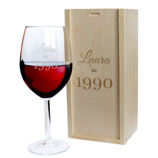 Engraved birthday wine glass Engraved birthday wine glass