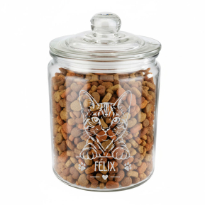 Engraved cat treat jar Engraved cat treat jar
