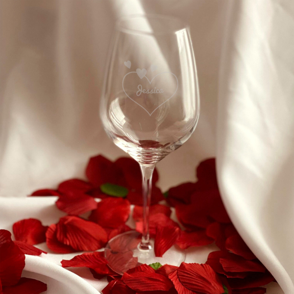 Engraved “Love” wine glass Engraved “Love” wine glass
