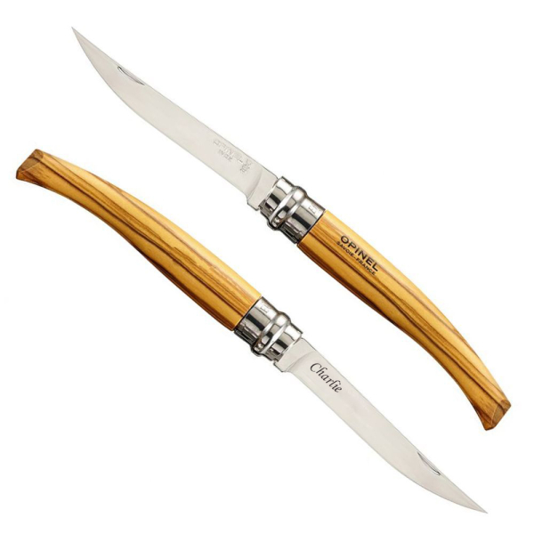 Engraved Opinel No.10 Slim Olive Knife Gift Box Engraved Opinel No.10 Slim Olive Knife Gift Box