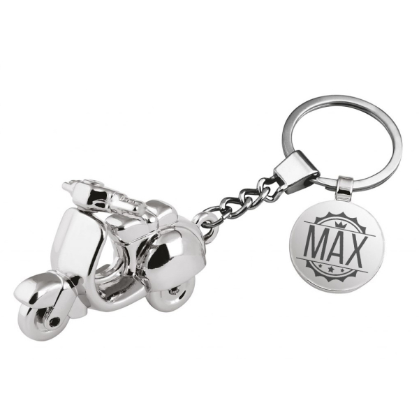 Engraved scooter-shaped keyring Engraved scooter-shaped keyring