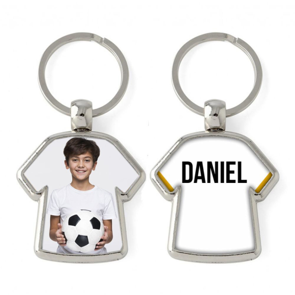 Football shirt keyring with photo and name Football shirt keyring with photo and name