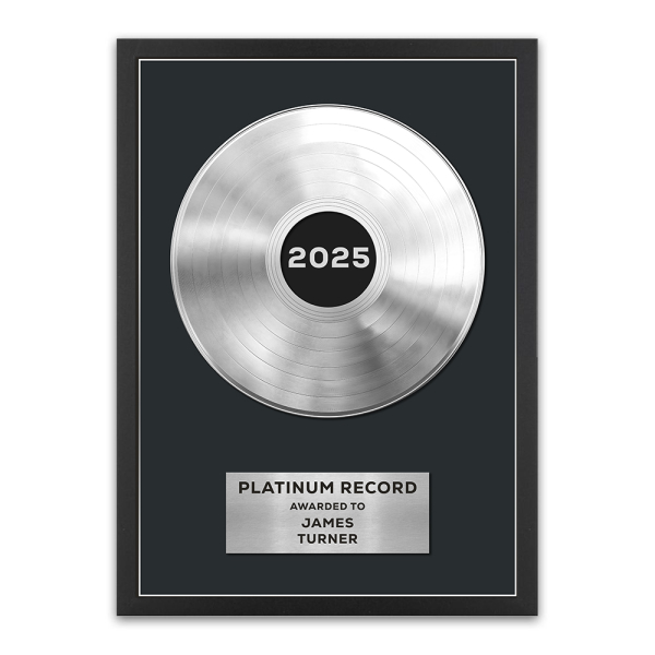 Framed poster of a personalised Gold or Platinum record - platinum Framed poster of a personalised Gold or Platinum record - platinum