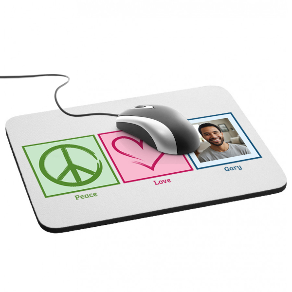 Mouse Mat Peace & Love Photo Mouse Mat Peace & Love Photo
