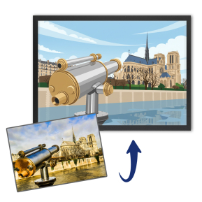 Illustrated landscape in flat design based on a photo Illustrated landscape in flat design based on a photo