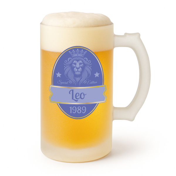 Personalised beer mug with Lion motif Personalised beer mug with Lion motif