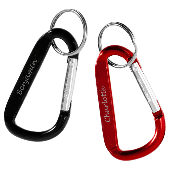 Personalised carabiner-shaped keyring Personalised carabiner-shaped keyring