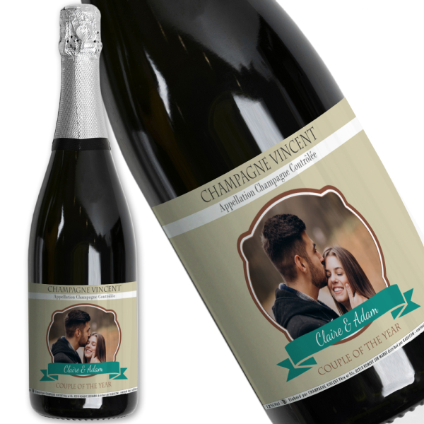 Personalised champagne photo crest Personalised champagne photo crest