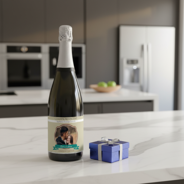 Personalised champagne photo crest Personalised champagne photo crest