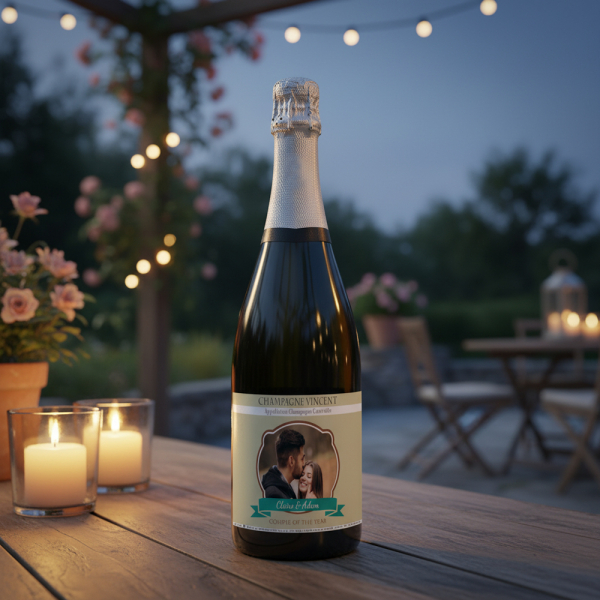 Personalised champagne photo crest Personalised champagne photo crest