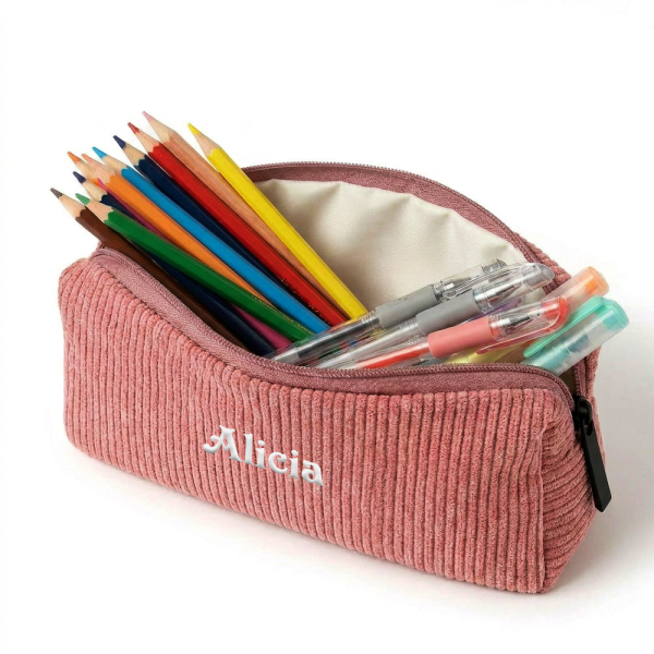 Personalised cord pencil case Personalised cord pencil case