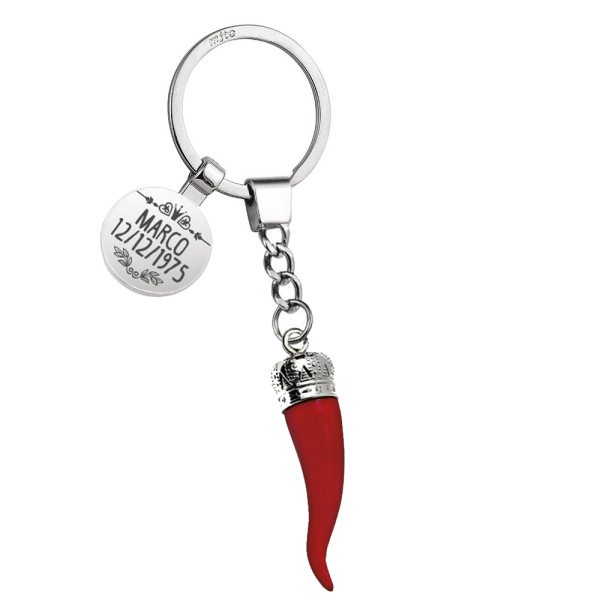 Personalised keyring with chilli pepper Personalised keyring with chilli pepper