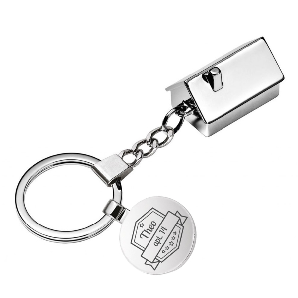 Personalised keyring with little house Personalised keyring with little house