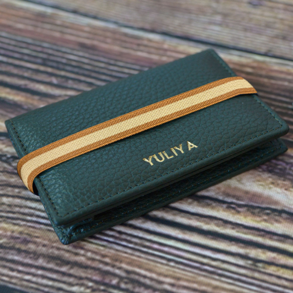 Personalised leather business card holder Personalised leather business card holder
