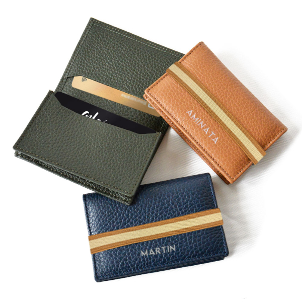 Personalised leather business card holder Personalised leather business card holder