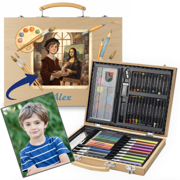 Personalised Leonardo drawing box from a photo Personalised Leonardo drawing box from a photo
