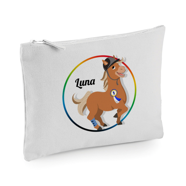 Personalised multi-purpose pouch with sports animal motif Personalised multi-purpose pouch with sports animal motif