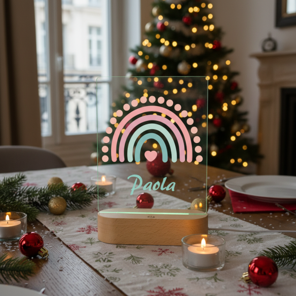 Personalised night light with rainbow and name Personalised night light with rainbow and name