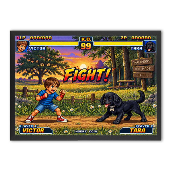 Personalised Portrait - Retro Arcade Duel Personalised Portrait - Retro Arcade Duel