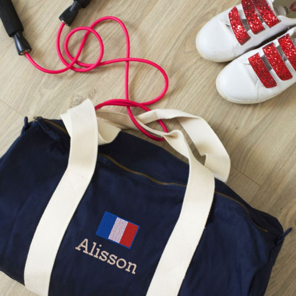 Personalised sports bag with name and flag Personalised sports bag with name and flag