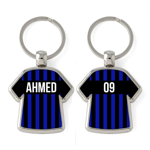 Personalised striped shirt keyring Personalised striped shirt keyring