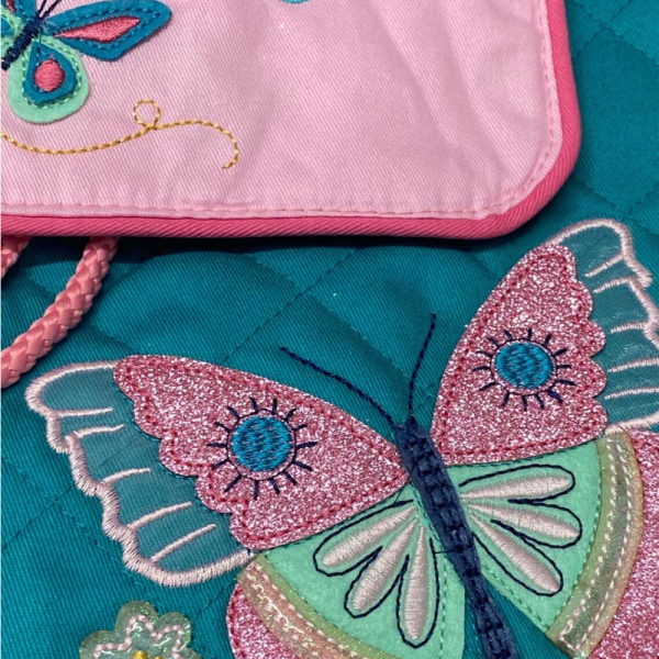 Personalised turquoise butterfly backpack Personalised turquoise butterfly backpack