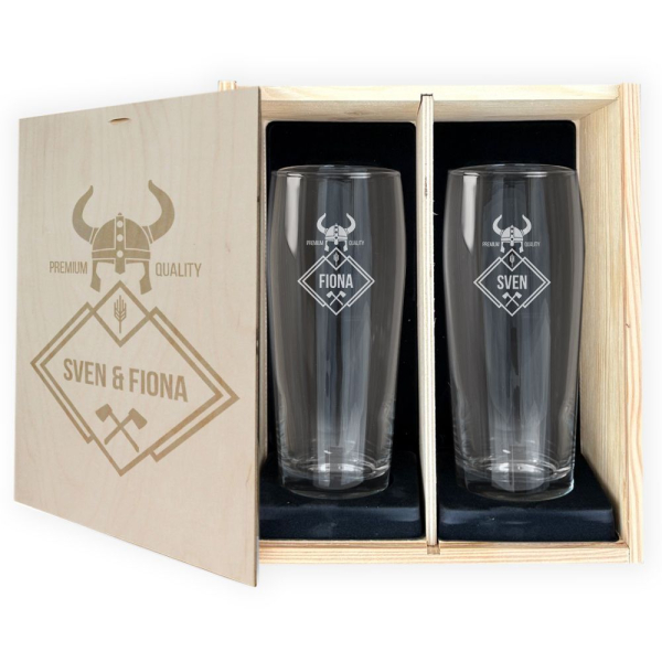 Personalised Viking Beer Glass Gift Set (2 Glasses) Personalised Viking Beer Glass Gift Set (2 Glasses)