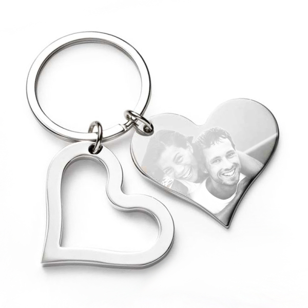 Photo keyring with two hearts Photo keyring with two hearts