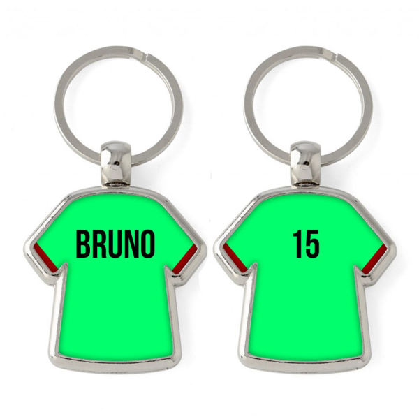 Keyring Plain jersey personalised with name Keyring Plain jersey personalised with name