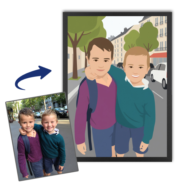 Flat design portrait based on a photo Flat design portrait based on a photo