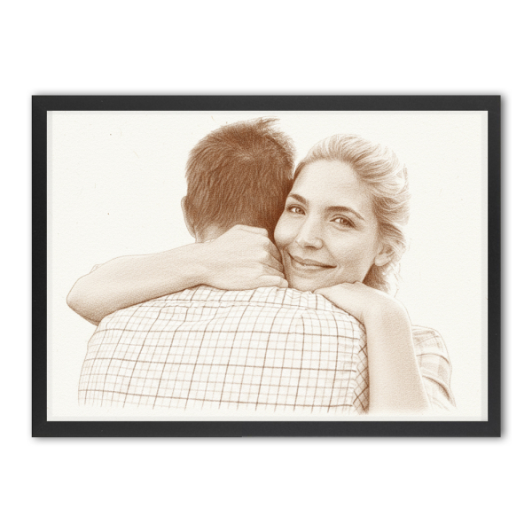 Portrait in a sepia drawing style created from a photo Portrait in a sepia drawing style created from a photo