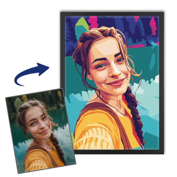 Portrait in the style of pop art WPAP based on a photo Portrait in the style of pop art WPAP based on a photo