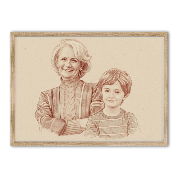 Photo montage for a sanguine-style portrait Photo montage for a sanguine-style portrait