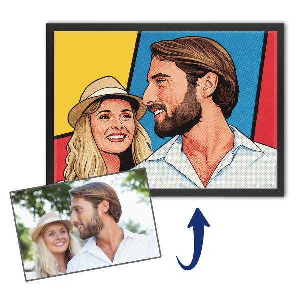 Pop art comic-style portrait from a photo Pop art comic-style portrait from a photo