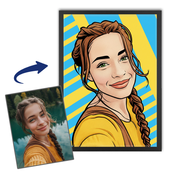 Pop art comic-style portrait from a photo Pop art comic-style portrait from a photo