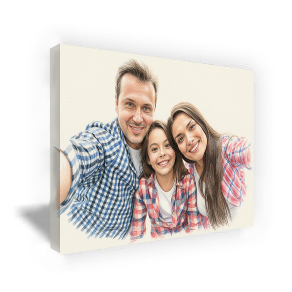 Portrait in the style of a drawing with coloured pencils from a photo Portrait in the style of a drawing with coloured pencils from a photo