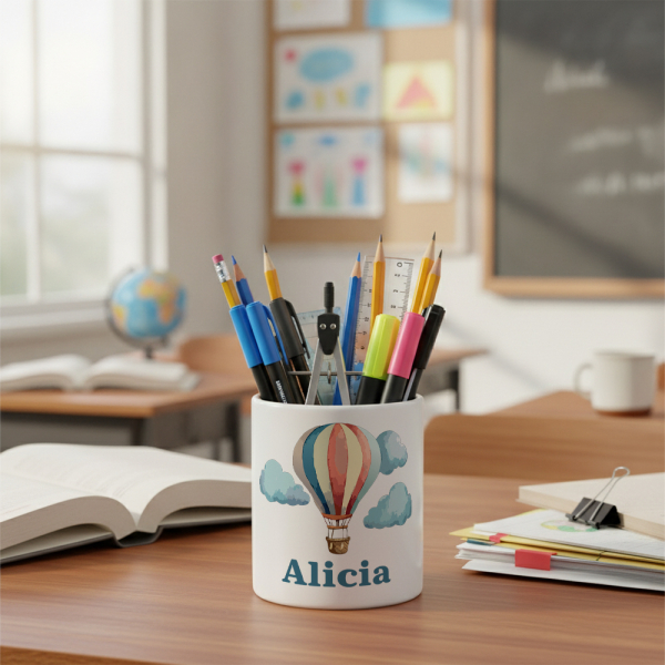 Personalised hot air balloon pencil pot Personalised hot air balloon pencil pot