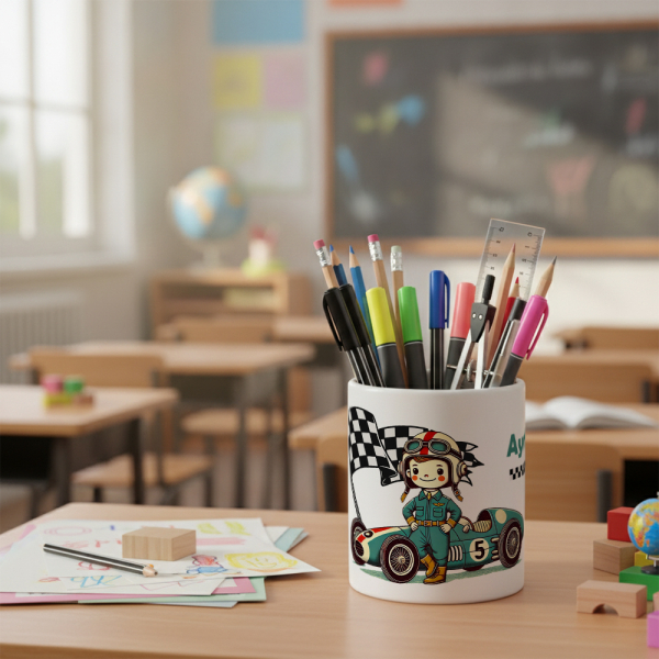 Personalised Formula 1 pencil pot Personalised Formula 1 pencil pot