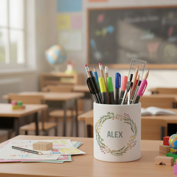 Personalised flower crown pencil pot Personalised flower crown pencil pot
